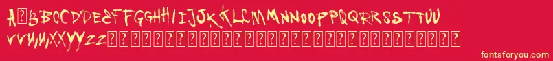 VtksLoveU Font – Yellow Fonts on Red Background