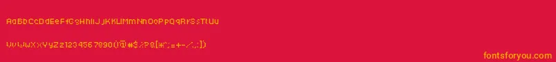 Techkr ffy Font – Orange Fonts on Red Background