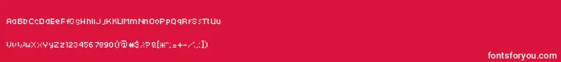 Fonte Techkr ffy – fontes brancas em um fundo vermelho