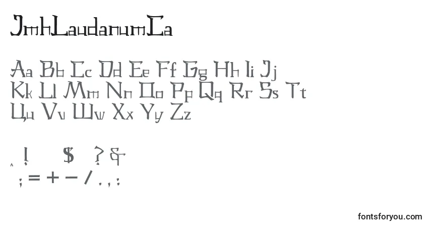 A fonte JmhLaudanumCa – alfabeto, números, caracteres especiais