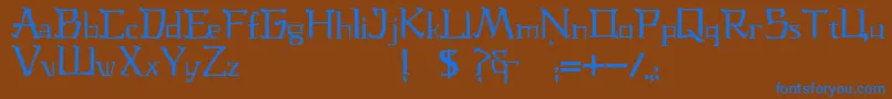 JmhLaudanumCa Font – Blue Fonts on Brown Background