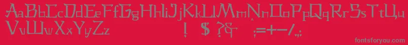 JmhLaudanumCa-Schriftart – Graue Schriften auf rotem Hintergrund