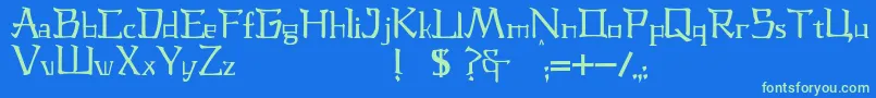 JmhLaudanumCa Font – Green Fonts on Blue Background