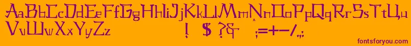 JmhLaudanumCa Font – Purple Fonts on Orange Background