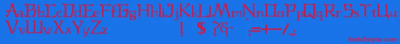 JmhLaudanumCa Font – Red Fonts on Blue Background