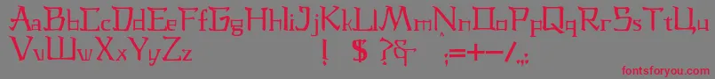 JmhLaudanumCa Font – Red Fonts on Gray Background