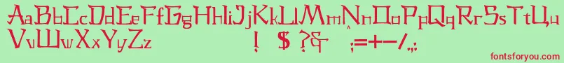 JmhLaudanumCa Font – Red Fonts on Green Background