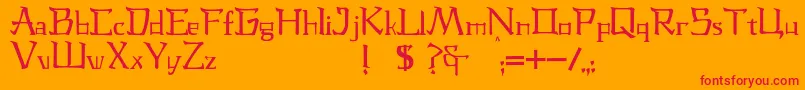 JmhLaudanumCa Font – Red Fonts on Orange Background