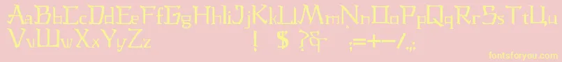 JmhLaudanumCa Font – Yellow Fonts on Pink Background
