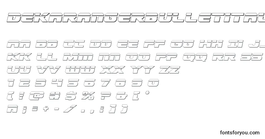 Шрифт Dekarangerbulletital – алфавит, цифры, специальные символы