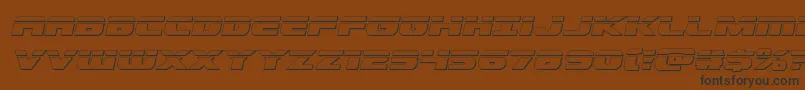Dekarangerbulletital-Schriftart – Schwarze Schriften auf braunem Hintergrund
