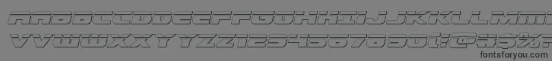 Dekarangerbulletital-Schriftart – Schwarze Schriften auf grauem Hintergrund