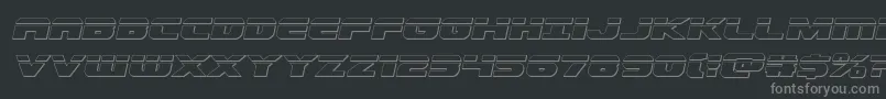 Fonte Dekarangerbulletital – fontes cinzas em um fundo preto