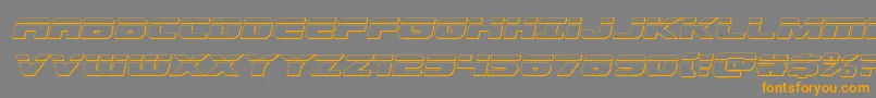 Dekarangerbulletital-Schriftart – Orangefarbene Schriften auf grauem Hintergrund