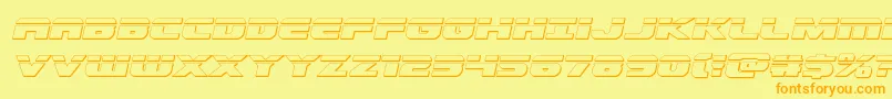 Шрифт Dekarangerbulletital – оранжевые шрифты на жёлтом фоне