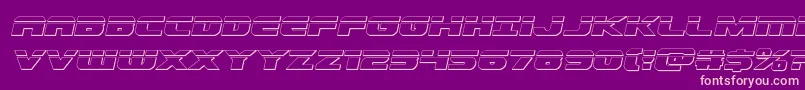 Dekarangerbulletital-Schriftart – Rosa Schriften auf violettem Hintergrund
