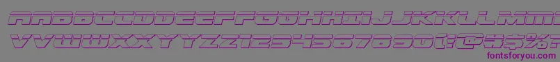 Dekarangerbulletital-Schriftart – Violette Schriften auf grauem Hintergrund