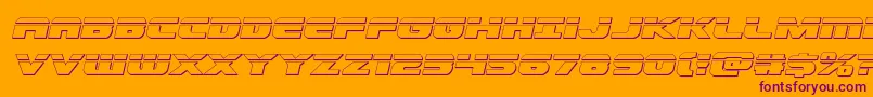 Dekarangerbulletital Font – Purple Fonts on Orange Background