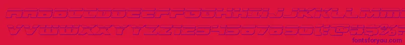 Dekarangerbulletital Font – Purple Fonts on Red Background