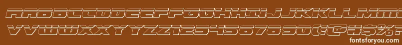 Dekarangerbulletital-Schriftart – Weiße Schriften auf braunem Hintergrund