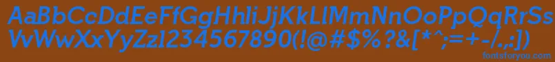 Шрифт IndultaSemiserifBoldItalicFfp – синие шрифты на коричневом фоне