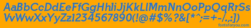 フォントIndultaSemiserifBoldItalicFfp – オレンジの背景に青い文字