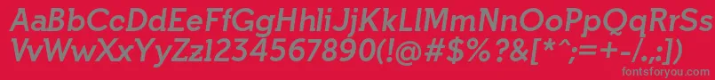 フォントIndultaSemiserifBoldItalicFfp – 赤い背景に灰色の文字