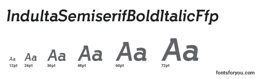 IndultaSemiserifBoldItalicFfp Font Sizes