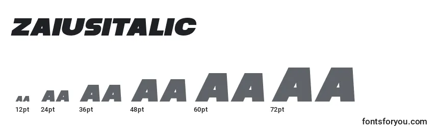 ZaiusItalic Font Sizes