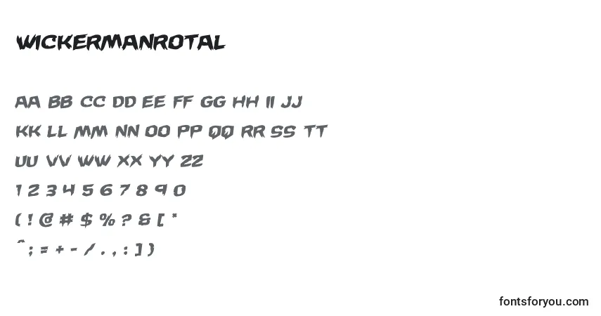 Czcionka Wickermanrotal – alfabet, cyfry, specjalne znaki
