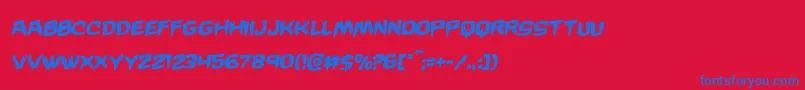 Wickermanrotal Font – Blue Fonts on Red Background