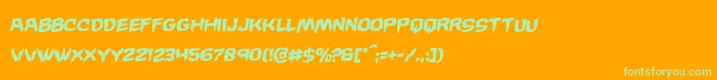Wickermanrotal Font – Green Fonts on Orange Background