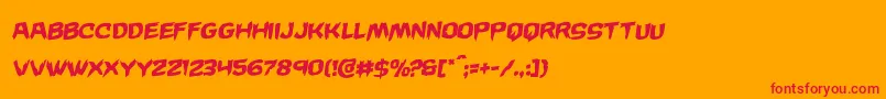 フォントWickermanrotal – オレンジの背景に赤い文字