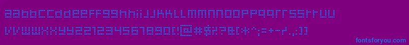 Decoder-fontti – siniset fontit violetilla taustalla
