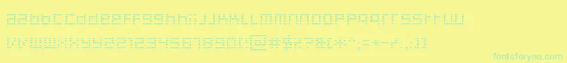 Decoder-Schriftart – Grüne Schriften auf gelbem Hintergrund
