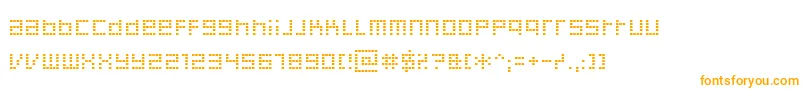 Decoder-Schriftart – Orangefarbene Schriften auf weißem Hintergrund