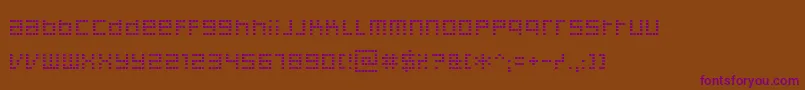 Decoder-fontti – violetit fontit ruskealla taustalla