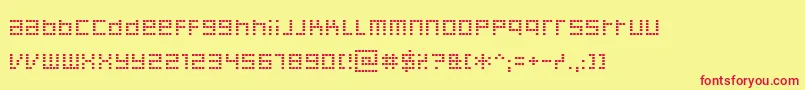Decoder Font – Red Fonts on Yellow Background