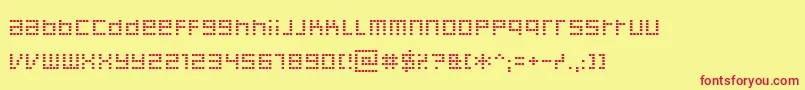 Fonte Decoder – fontes vermelhas em um fundo amarelo