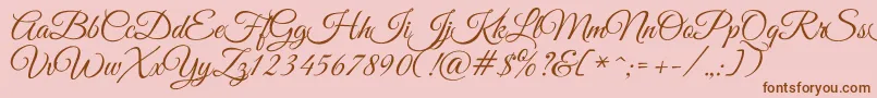 GreatvibesRegular Font – Brown Fonts on Pink Background