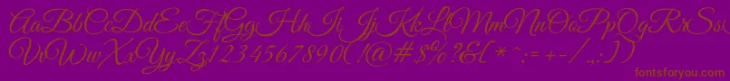 GreatvibesRegular Font – Brown Fonts on Purple Background