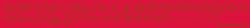 GreatvibesRegular-fontti – ruskeat fontit punaisella taustalla