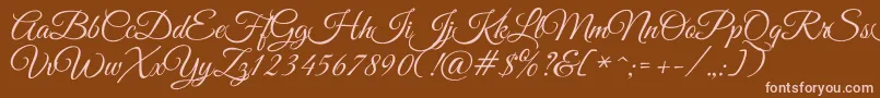 GreatvibesRegular Font – Pink Fonts on Brown Background