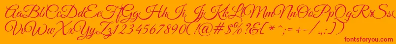 GreatvibesRegular Font – Red Fonts on Orange Background