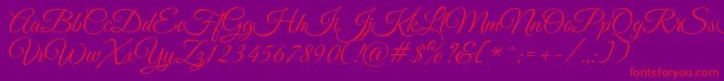GreatvibesRegular Font – Red Fonts on Purple Background