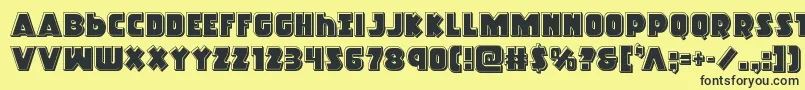 Racketsquadbevel Font – Black Fonts on Yellow Background