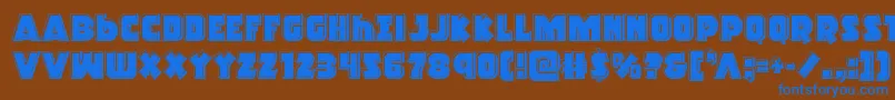 Racketsquadbevel Font – Blue Fonts on Brown Background