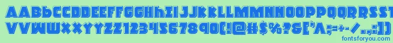 Racketsquadbevel Font – Blue Fonts on Green Background