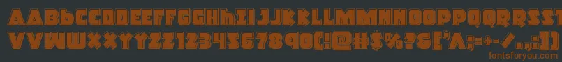 Racketsquadbevel Font – Brown Fonts on Black Background