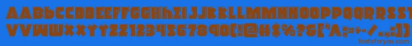 Racketsquadbevel Font – Brown Fonts on Blue Background